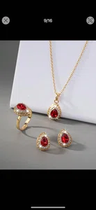 Elegant Rhinestone Water Drop Pendant Set For Women - Available at AfnoBazar Nepal
