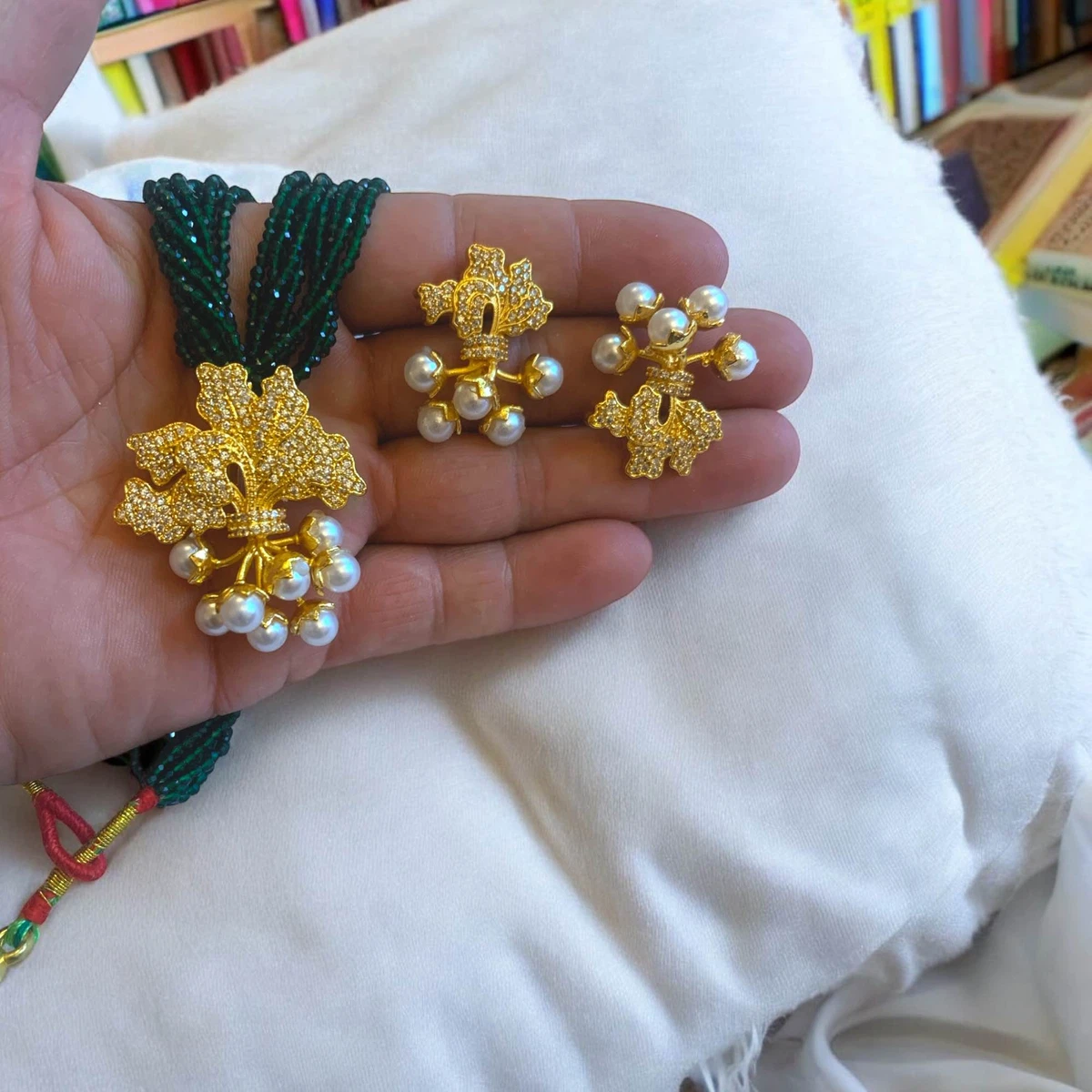 Unique Style Gold Plated Hydro Crystal Potey - Available at AfnoBazar Nepal