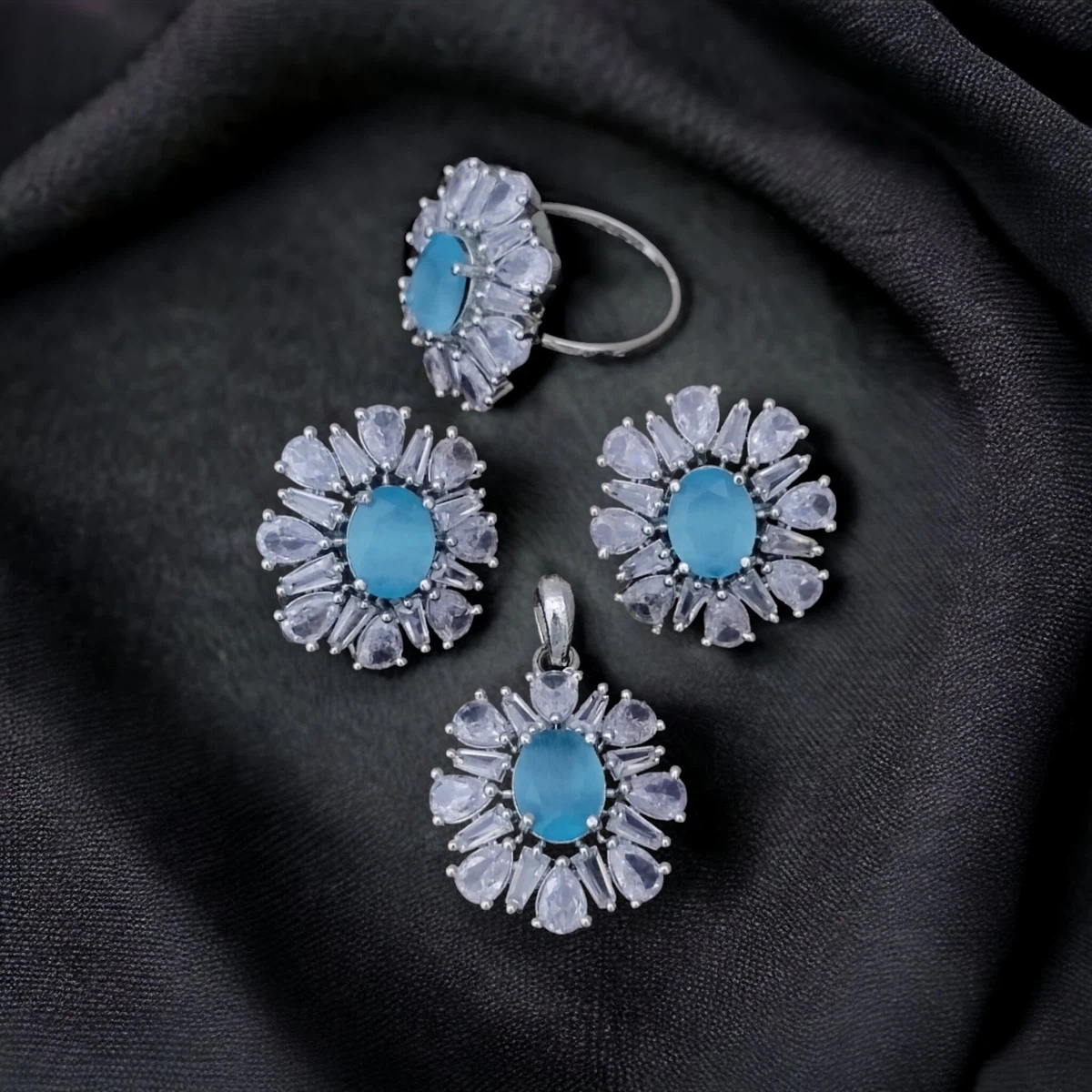 American Diamond Pendent Set For Ladies - Available at AfnoBazar Nepal