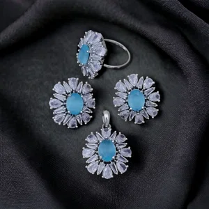 American Diamond Pendent Set For Ladies - Available at AfnoBazar Nepal