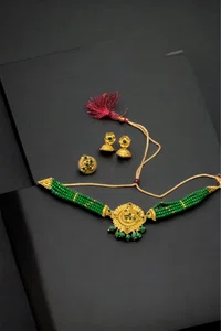 Beautifully Designed Gold Plated Choker Set For Beautiful Women - Available at AfnoBazar Nepal