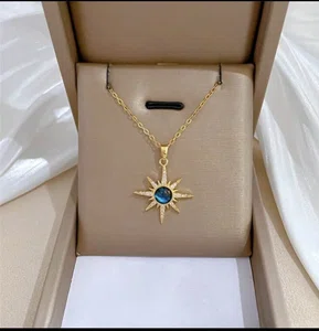 1pc Fashionable Starry Sky Star Pendant Delicate Cubic Zirconia Stainless Steel Necklace, Perfect Gift For Wife And Daughter Anniversary Birthday Party Accessory - Available at AfnoBazar Nepal