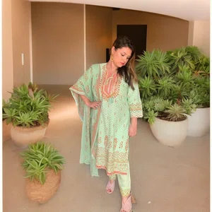 3 Piece Straight Suit Kurtha For Beautiful Women - Available at AfnoBazar Nepal