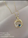 Gorgeous Starry Sky Planet Round Dolphin Copper Inlaid Cubic Zirconia Pendant Necklace Jewelry Fashion Ladies Charm Party Decoration Accessory Elegant Stainless Steel Chain - Available at AfnoBazar Nepal