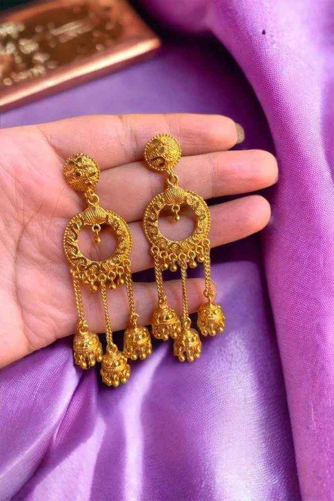Beautiful Gold Plated Earrings For Women - Available at AfnoBazar Nepal
