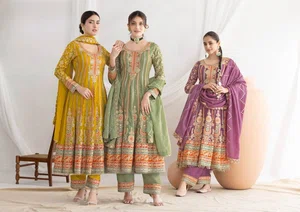 Designer Dabka Dori & Resham Work Anarkali Set - Available at AfnoBazar Nepal