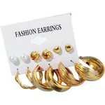 5-6 Pairs Of Gold Plated Earrings Set For Women - Available at AfnoBazar Nepal