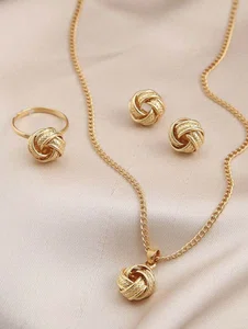 Twist Design Pendant Set For Women - Available at AfnoBazar Nepal