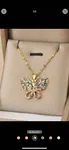 1pc Zirconia Butterfly Stainless Steel Necklace For Women, Luxury Gift (Asymmetrical Crystal Mix Color) - Available at AfnoBazar Nepal