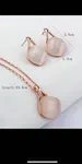 3pcs/set Fashionable Cat Eye Stone Jewelry Set With 1pc Necklace and 1pair Earrings - Available at AfnoBazar Nepal
