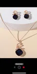 1pc Stylish & Elegant Geometric Crystal Necklace With 1 Pair Of Earrings Jewelry Set, Suitable For Women Daily Wear, Gift For Friends - Available at AfnoBazar Nepal