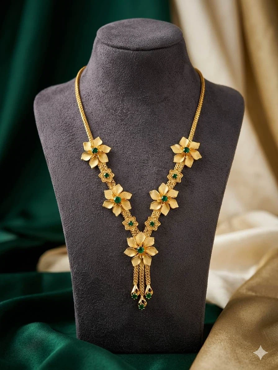 Gold Plated Necklace Set For Women - Available at AfnoBazar Nepal