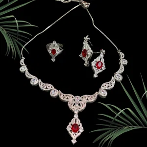 Beautifully Designed American Diamond Set - Available at AfnoBazar Nepal