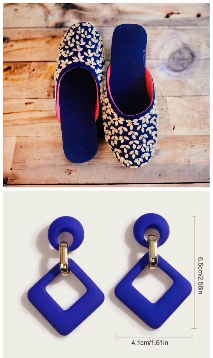 Exquisite Embroidered Slippers & Chic Geometric Earrings - Available at AfnoBazar Nepal