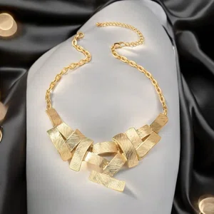 Fashionable Geometric Charm Bib Necklace For Women For Party - Available at AfnoBazar Nepal