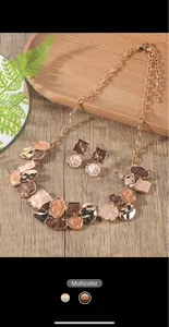 3pcs Square & Irregular Round Decor Jewelry Set - Available at AfnoBazar Nepal