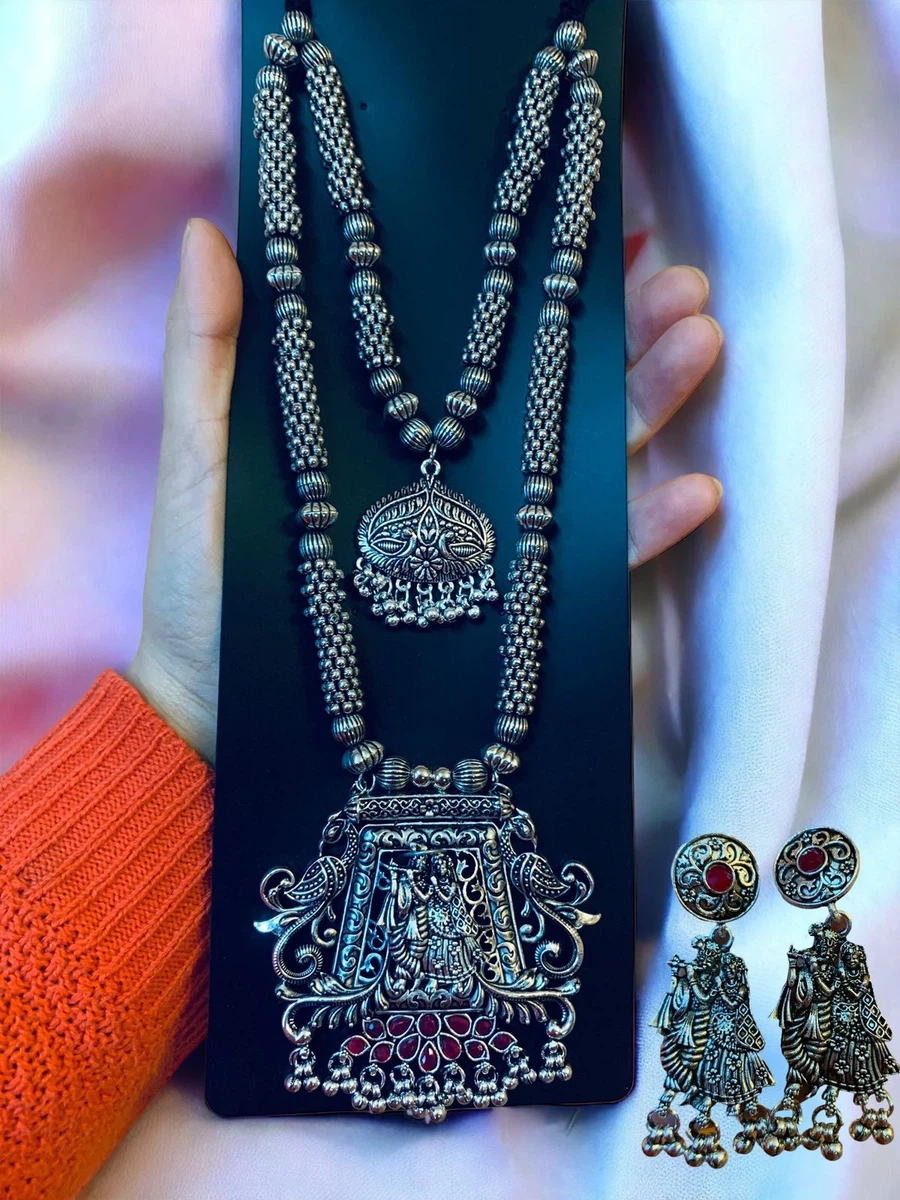 Oxidised Fancy Necklace - Available at AfnoBazar Nepal