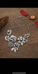 Fashionable Retro Floral Rhinestone Necklace, Versatile Sweater Chain Short Clavicle Necklace For Women ^ - Available at AfnoBazar Nepal