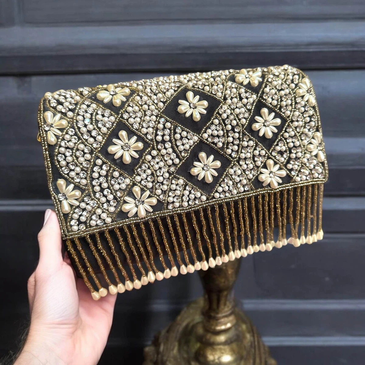 Grey Party Clutch For Women - Available at AfnoBazar Nepal