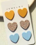 3pairs Heart Stud Earrings Valentines,Mom,Mother,Mother's Day,Gift - Available at AfnoBazar Nepal