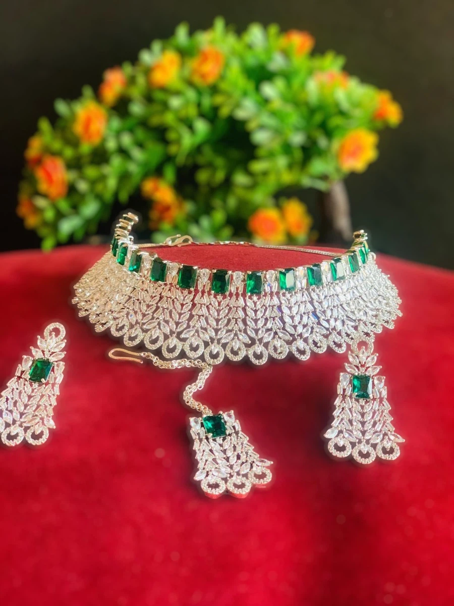 Beautifully Designed American Diamond Set - Available at AfnoBazar Nepal
