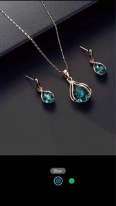 Elegant 3-Piece Jewelry Set For Women - Waterdrop Rhinestone Pendant Necklace And Hook Earrings Set - Available at AfnoBazar Nepal