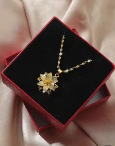 * Charming Vintage Style Gold Flower Necklace - Perfect Gift! - Available at AfnoBazar Nepal