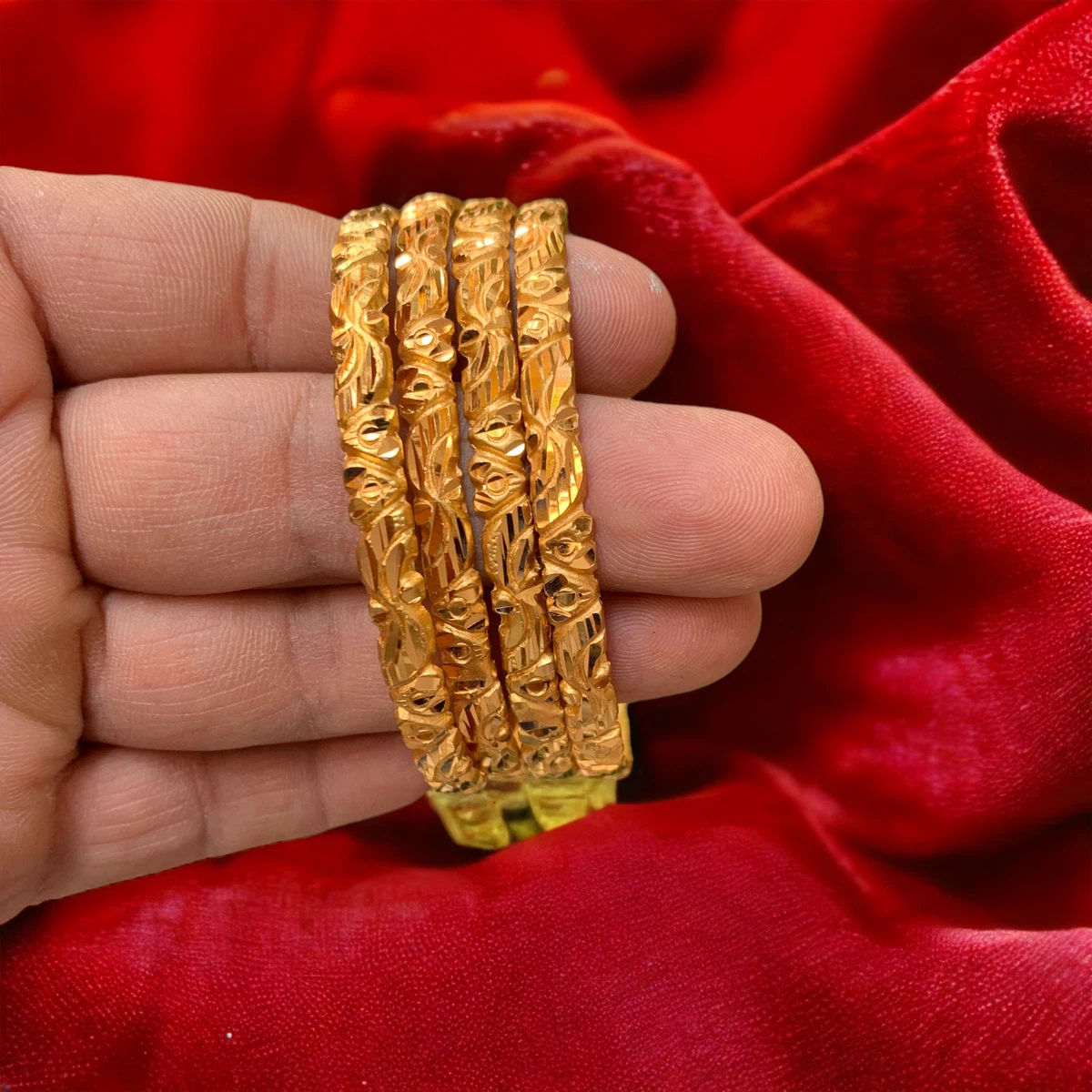 Casual And Party Wear Gold Plated Bangles - Available at AfnoBazar Nepal