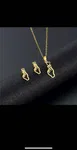 3pcs/Set European And American Style Minimalist Stainless Steel Finger Heart Earrings Pendant Necklace For Women's Daily Wear Valentines,Mom,Mother,Mother's Day,Gift - Available at AfnoBazar Nepal