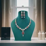 Beautiful Necklace Set with Diamond-like Look - Available at AfnoBazar Nepal