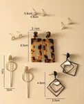 17KM 6pairs Tortoiseshell Geometric Earrings - Available at AfnoBazar Nepal