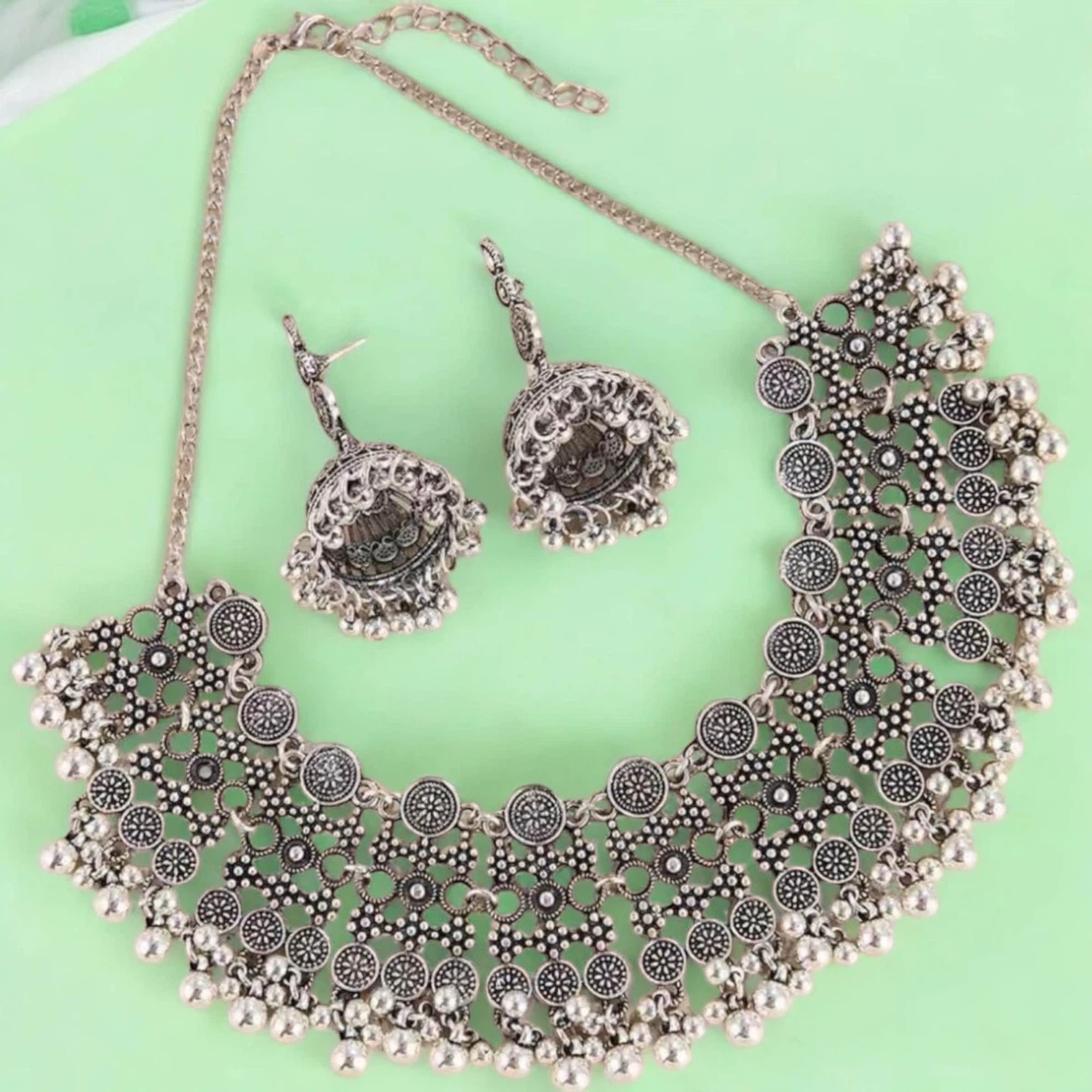 Oxidised Vintage Necklace Set For Women - Available at AfnoBazar Nepal