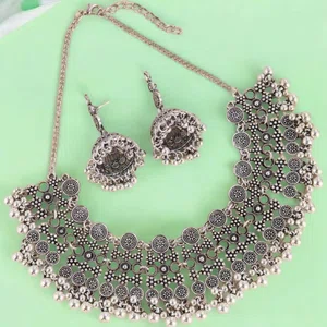 Oxidised Vintage Necklace Set For Women - Available at AfnoBazar Nepal