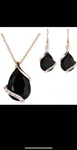 Women Artificial Crystal Pendant Chain Necklace Earring Jewelry Set - Available at AfnoBazar Nepal