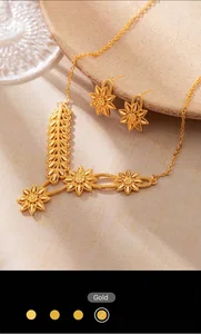 3pcs 24k Gold Dubai Style Fashion Jewelry Necklace For Women, Saudi Arabian Accessories - Available at AfnoBazar Nepal