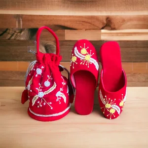 Hand Made Pure Velvet Matching Thaili And Chatti - Available at AfnoBazar Nepal