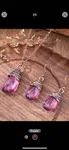 Purple Tear Drop Resin Pendant Set For Women - Available at AfnoBazar Nepal