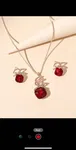 1 Set Fashionable Elegant Geometric Crystal Necklace And 1 Pair Earrings Jewelry Set, Suitable For Women's Daily Wear, Jewelry Set, Gift For Friends - Available at AfnoBazar Nepal