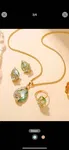 4 Pieces Green Water Drop Pendant Set For Women - Available at AfnoBazar Nepal