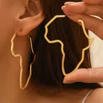 Gold Plated Map Earring For Women - Available at AfnoBazar Nepal