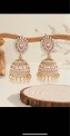 1 Pair Fashionable Earrings - Elegant Luxurious Cubic Zirconia And Faux Pearl Embellished Teardrop Shaped Gold Color Tassel Earrings, Bohemian Style Jewelry Suitable For Women's Daily Wear, Festivals, Weddings And Parties/Jewelry Gifts - Available at AfnoBazar Nepal