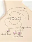 2pcs/Set Teardrop & Heart Shaped Rhinestone Studded Necklace And Earrings, Suitable For Women's Holidays And Parties Valentines - Available at AfnoBazar Nepal
