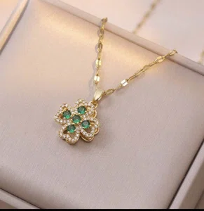 Elevate your style with our Elegant Rotating Green Flower Jewelry Set! - Available at AfnoBazar Nepal