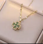 Elevate your style with our Elegant Rotating Green Flower Jewelry Set! - Available at AfnoBazar Nepal