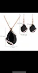 Women Artificial Crystal Pendant Chain Necklace Earring Jewelry Set - Available at AfnoBazar Nepal