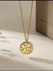 Dainty Stainless Steel Tree Of Life Pendant Necklace, 18K Gold-Plated Anti Fading Necklaces For Women, Golden Wedding Jewelry Beach Vacation Accessories, Gifts For Mom/Best Friend/Daughter - Available at AfnoBazar Nepal