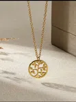Dainty Stainless Steel Tree Of Life Pendant Necklace, 18K Gold-Plated Anti Fading Necklaces For Women, Golden Wedding Jewelry Beach Vacation Accessories, Gifts For Mom/Best Friend/Daughter - Available at AfnoBazar Nepal