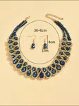 [Luxury Minimalist Style] Handmade Artificial Crystal Necklace Set For Women, Classic Fashion Jewelry For Birthday Party, Date, Beach, Vacation & Multipurpose Accessories - Available at AfnoBazar Nepal