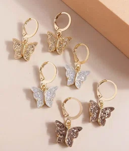 3 Pairs Of Butterfly Earrings For Girls - Available at AfnoBazar Nepal