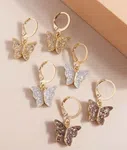 3 Pairs Of Butterfly Earrings For Girls - Available at AfnoBazar Nepal